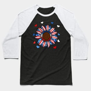 USA Flag Flower. Baseball T-Shirt